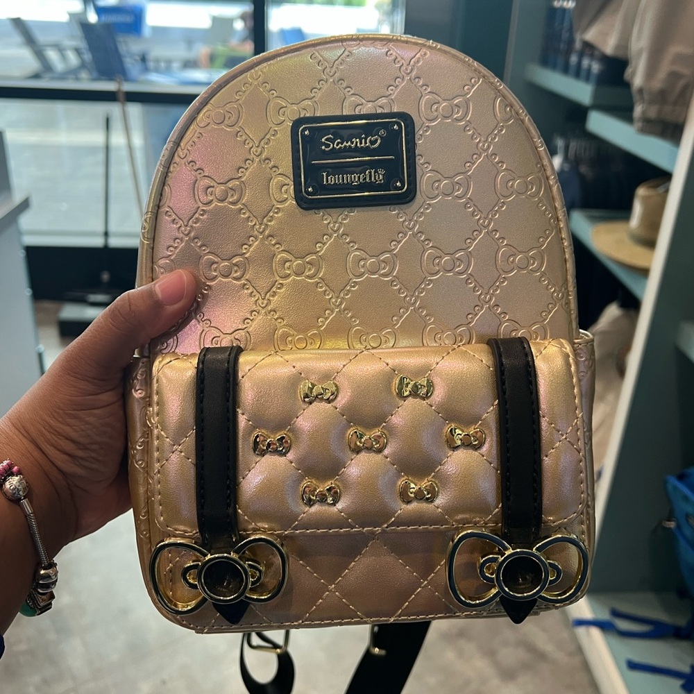Loungefly Sanrio Hello Kitty 50th Anniversary Metallic Gold Mini Backpack